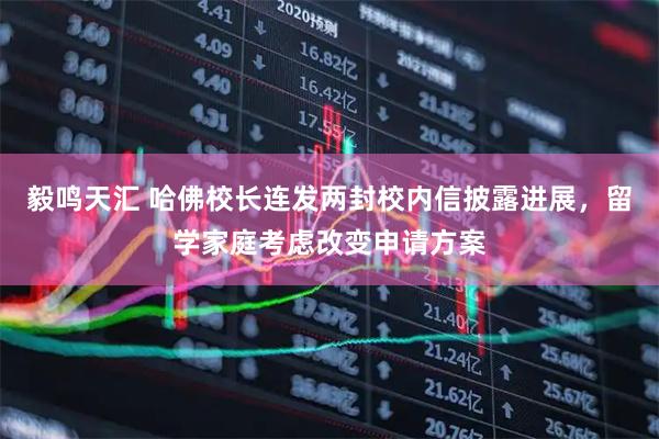 毅鸣天汇 哈佛校长连发两封校内信披露进展，留学家庭考虑改变申请方案