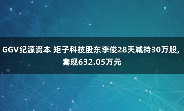 GGV纪源资本 矩子科技股东李俊28天减持30万股, 套现632.05万元